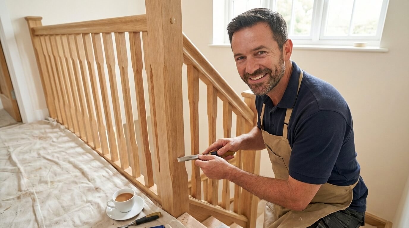 Craftsman working on joinery